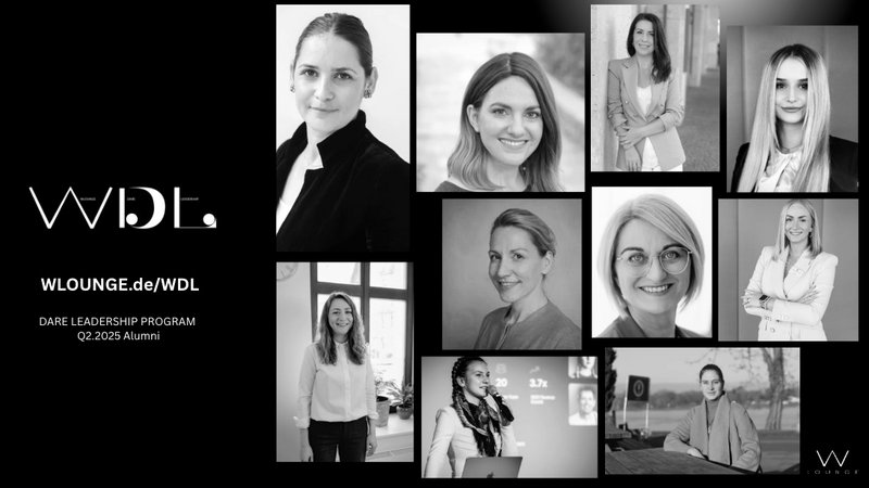 Collage von Frauen im DARE Leadership Programm Q2.2025 Alumni, präsentiert von W Lounge.
